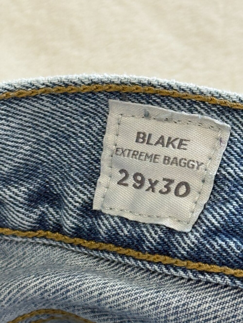 PacSun Blake Extreme Baggy Jeans 29x30 Light Wash Raw Hem Wide Leg - Picture 10 of 16